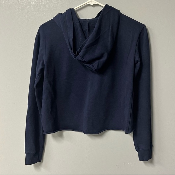 girls justice sport cropped hoodie navy blue neon size 12 - Picture 4 of 6